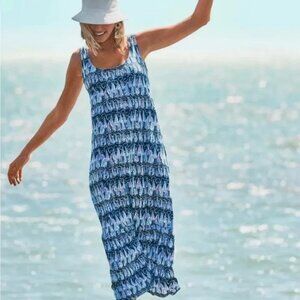 Lilly Pulitzer L Martins Midi Dress Sails & Stripes Knit Navy